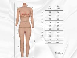 Full body - Lang - Cup F - Siliconen Huid - Bodysuit lang - Crossdresser - Transgender - Mastectomi - -Wearable body - Kunstmatige Nep Borst — thumbnail 4