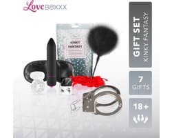 Loveboxxx - Kinky Fantasy - 7 Delige Cadeauset - Geschenkset Mannen, Vrouwen en Koppels - Cadeau Man, Vrouw en Koppels - Giftset Man, Vrouw en Koppels - Erotisch - Zwart