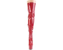 Pleaser - ADORE-3000HWR Plateau Overknee Laarzen - Paaldans schoenen - 45 Shoes - Rood — thumbnail 2