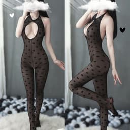 Sexy open Bodystocking, Erotische Body Panty, Sexy Catsuit met Open Kruisje.Ook voor  Cadeau. — thumbnail 1
