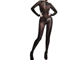 Dailygoods- Bodystocking met open kruis - Damespanty - Lange mouwen - Zijdezacht materiaal - Luxueus draagcomfort - Comfortabel gebruik
