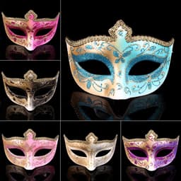 Gemaskerd bal kant masker taart helft gezicht dames dragen masker, 1 stuk, roze — thumbnail 2