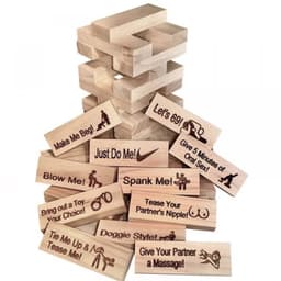 Romantische koppelspellen - Jenga-torenspel - Erotisch Jenga-spel - Jenga voor koppels - Jenga-spel voor Valentijnsdag - Cadeau voor een volwassen koppelavond - Valentijnsdagcadeau — thumbnail 2