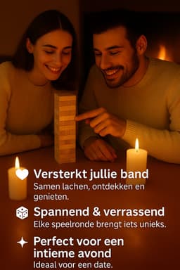 Romantisch Koppelspel Nederlands – Couple Game Blocks – Koppel spel – Date Night Blokken – Koppelspel - Spel voor Stellen – Valentijn Cadeau – Intiem en Speels – Liefdesspelletjes voor Relaties - Inclusief Blinddoek — thumbnail 2