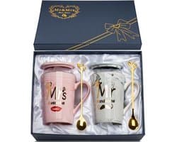 Romantisch Huwelijkscadeau voor Koppels - 2 Stuks Keramische Geschenkmokken 400ml