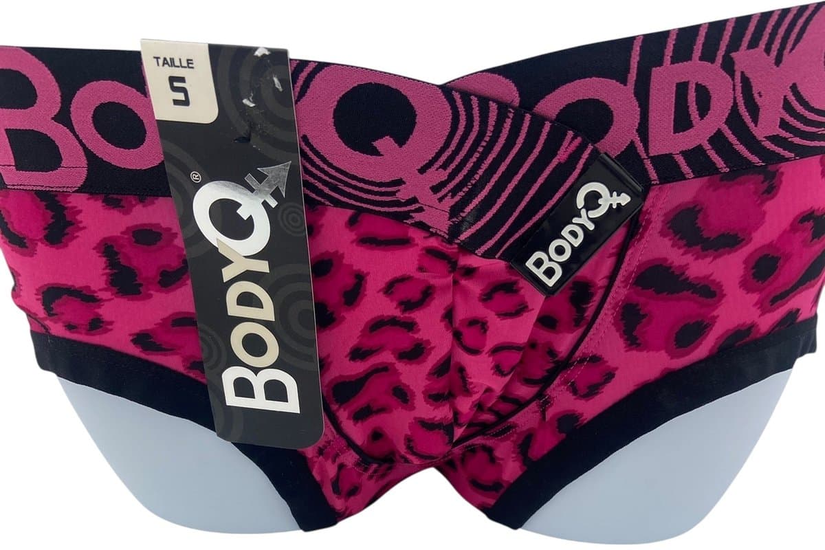 BodyQ Men's Underwear Boxer - Panter Look Roze & Roze Zwarte Band - Medium - Sexy Lingerie voor Mannen — afbeelding 1