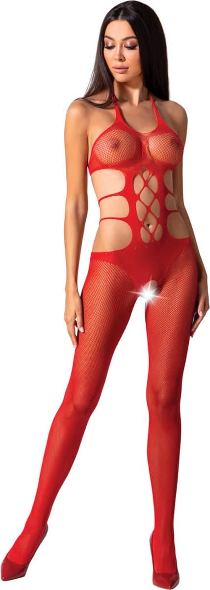 Passion - Woman Bs084 Red Bodystocking One Size — afbeelding 1