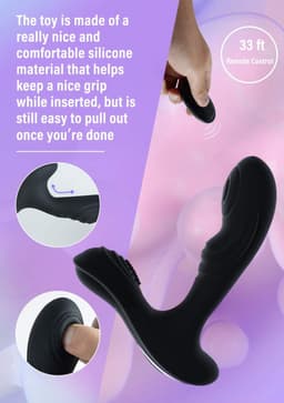 Paloqueth - Prostaat Vibrator Mannen - Anaal Vrouw - Met Afstandsbediening - 12 Vibratie Standen - Buttplug - Erotiek - Stimulator – Anaal Dildo - Waterdicht - Sex Toys - Zwart -USB Oplaadbaar - anaal vibrator - gratis glijmiddel — thumbnail 3
