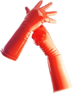 BamBella® - 100% LATEX Handschoenen kort BDSM SM sexy glans handschoen Rood — thumbnail 2