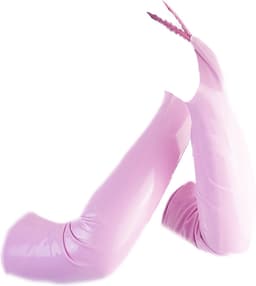 BamBella ® Handschoenen -Maat L/XL - Datex (Mix latex en stof ) Sexy Roze Glans lak — thumbnail 5