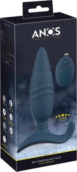 Remote Control Thrusting Butt Plug met Vibratie - Stotende Prostaat Vibrator met afstandsbediening — thumbnail 5