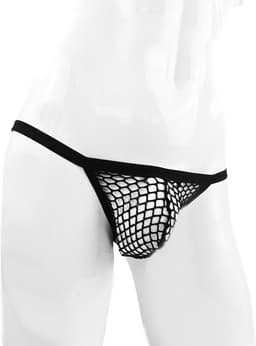 BamBella® String - XXL - kant voor mannen Erotische Sexy Lingerie Heren Zwart mannen ondergoed slip doorzichtig — thumbnail 1