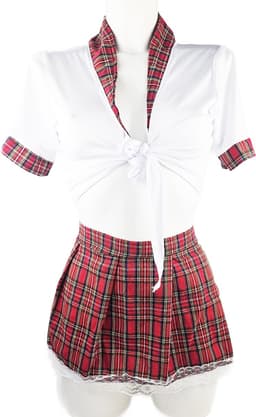 BamBella ® Sexy erotische uniform - Maat S/M - Schoolmeisje Rollenspel kleding outfit dames — thumbnail 2