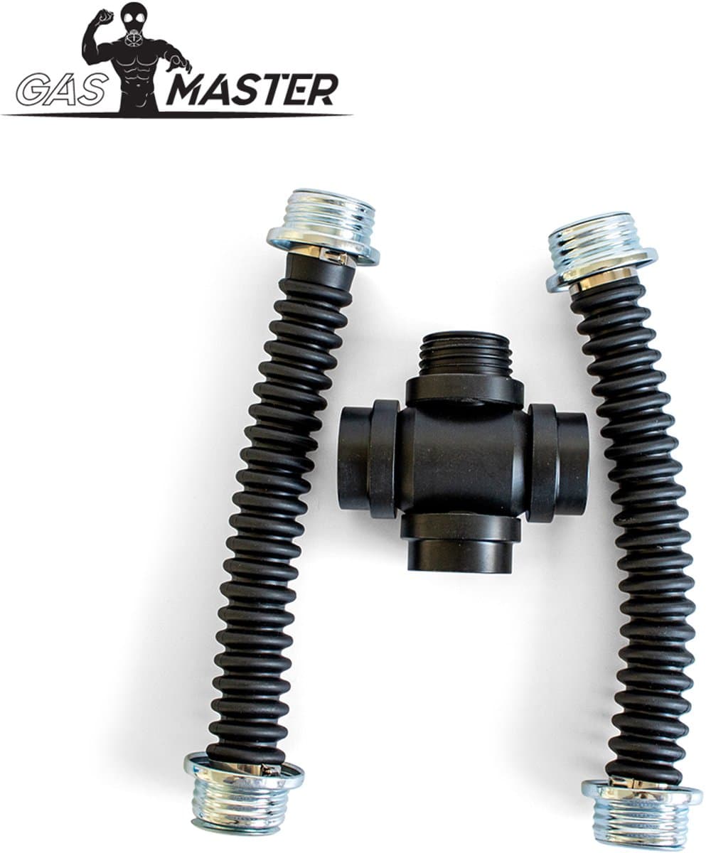 GASMASTER RD40 Gasmasker Kruisadapter met Slangen — afbeelding 1