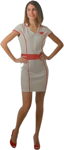 Sexy Verpleegster Kostuum – Wit/Rood Jurkje met Diadeem | Erotisch Rollenspel Maat S — thumbnail 1