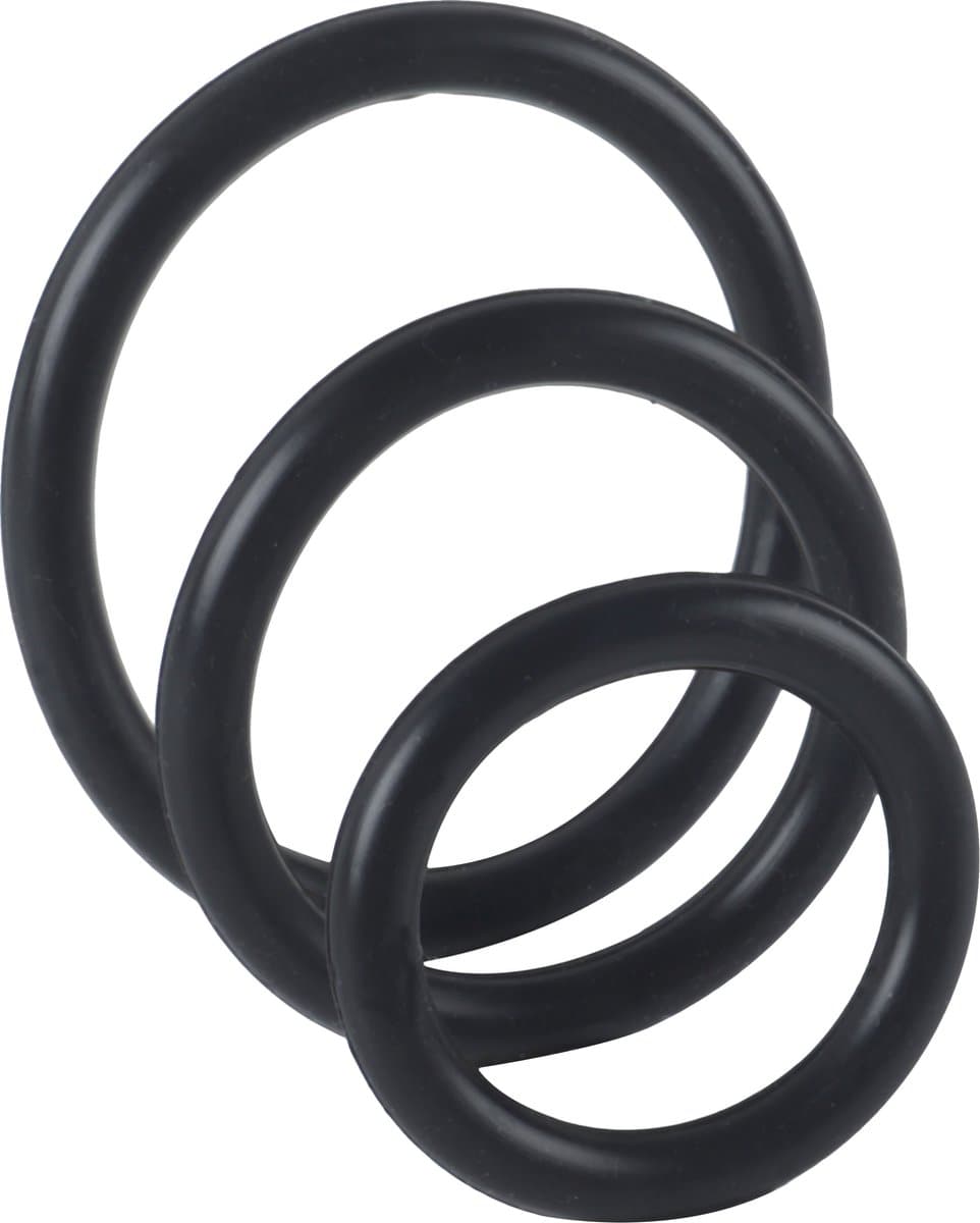 Banoch | cockring trio - classic set | zwart siliconen | Ø 35/45/55 mm | penisring — afbeelding 1