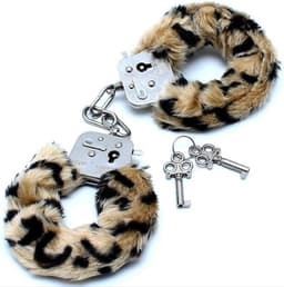 Finnacle - Handboeien - Pluche handboeien - Handboeienset - Panterprint - Met slotje (2 sleutels) - Erotiek - Sexspeeltjes - BDSM - Cadeau — thumbnail 1
