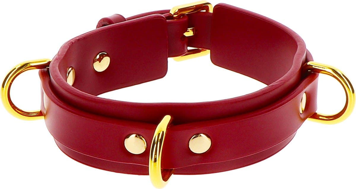 Luxe Bondage Halsband met D-ringen - BDSM Collar - Voor SM en Bondage - Verstelbaar - Gemaakt van PU-leer - Seksspeeltje voor hem en haar - Sex Toy — afbeelding 1