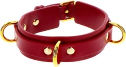 Luxe Bondage Halsband met D-ringen - BDSM Collar - Voor SM en Bondage - Verstelbaar - Gemaakt van PU-leer - Seksspeeltje voor hem en haar - Sex Toy — thumbnail 1
