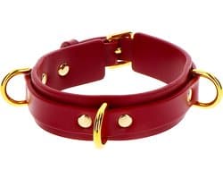 Luxe Bondage Halsband met D-ringen - BDSM Collar - Voor SM en Bondage - Verstelbaar - Gemaakt van PU-leer - Seksspeeltje voor hem en haar - Sex Toy