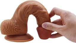 Realistische dildo met balzak en stevige zuignap - ook voor anaal gebruik - 20 cm - dildo met zuignap — thumbnail 4
