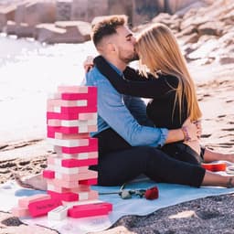 Roze Torenspel - Houtblokken Set - Date Night Spel - 6 DIY Blokken - 54 Stuks - Roze — thumbnail 3