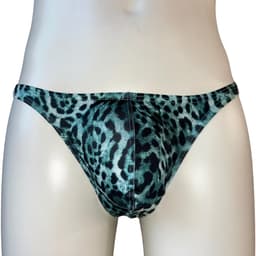 LekkerStout Heren Luipaard String - Turquoise - Sexy Herenondergoed | L | ( LS248 ) — thumbnail 1