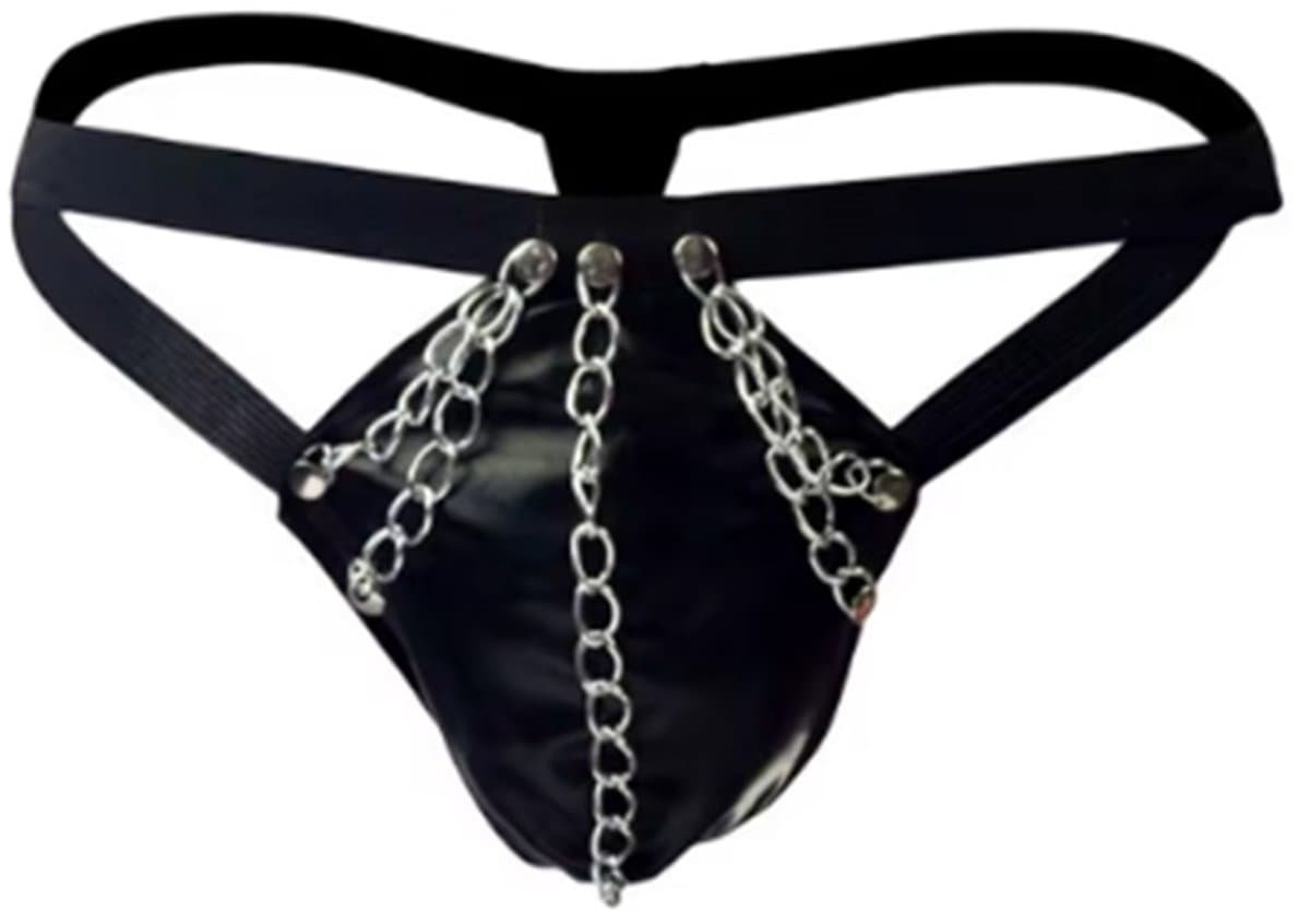 BamBella ® - String - Maat Onesize S M L - Zwart SM kleding BDSM erotische heren kleding ondergoed lingerie onderbroek zwart — afbeelding 1