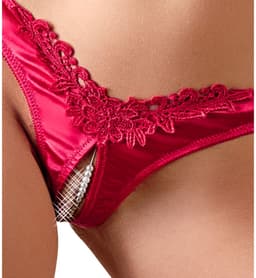 Cottelli Collection – Riostring met Fijn Borduurwerk met Open Kruis voor Intieme Aandacht – Maat L – Rood — thumbnail 3