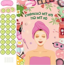 Ronte - Feestspel voor meisjesfeest, Poster Pin The Cucumber on The Girl, Make-up, Logeerpartij, Slaapfeestje, Feestartikelen voor vrouwen. — thumbnail 1