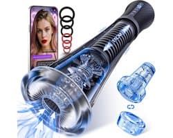 Pijpmachine Sex - 14 Standjes - 12 Items - Met Glijmiddel - Met Cock Ringen - Penis Vergroter - Zuigmachine - Voor Mannen - Blowjob Simulator - Penispomp - Elektrisch - Transparant - Discreet Verzonden