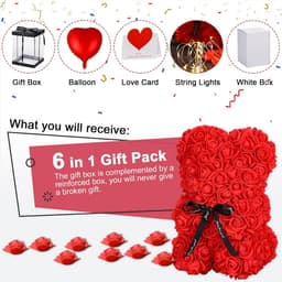 Schattige rozenbeer cadeau voor haar, Valentijnsdag, schattige decoratie voor meisjes, vriendinnen en vrouwen — thumbnail 2