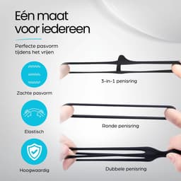 Ivy Lux Cockring Siliconen - Penisring set voor mannen - Waterdicht en Wasbaar - 6 Verschillende Maten - Inclusief 6 ringen in de kleuren zwart en rood — thumbnail 4