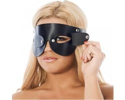 Rimba - Blinddoek Zwart Leer Met Verwijderbare Oogklepjes