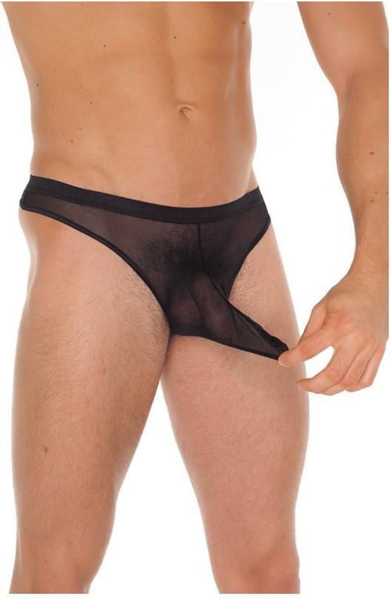 Amorable - Transparante Heren Slip Met Penis Slurf - Zwart - One Size - Polyamide — afbeelding 1