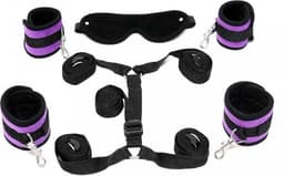 Rimba - Soft Bondage - Bed Bondage Boeienset - Zwart/Paars — thumbnail 4