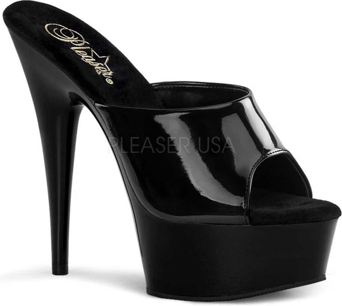 Pleaser - DELIGHT-601 Muiltjes - Paaldans schoenen - 36 Shoes - Zwart — afbeelding 1