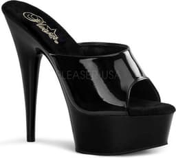 Pleaser - DELIGHT-601 Muiltjes - Paaldans schoenen - 36 Shoes - Zwart — thumbnail 1