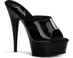 Pleaser - DELIGHT-601 Muiltjes - Paaldans schoenen - 36 Shoes - Zwart
