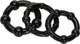 Scala Stay Hard - 3 stuks - Cockring - Zwart — thumbnail 3