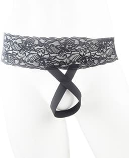 BamBella® Slip open kruis kant voor mannen - XS - strap cock ring doorzichtig Erotische Sexy Lingerie Heren - Zwart mannen ondergoed slip — thumbnail 2