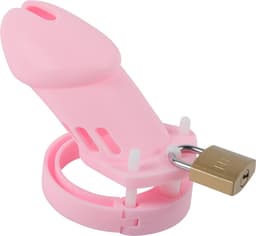 Banoch | Cockcage Pink | siliconen | roze Chastity Cage met 5 ringen | small / medium — thumbnail 5