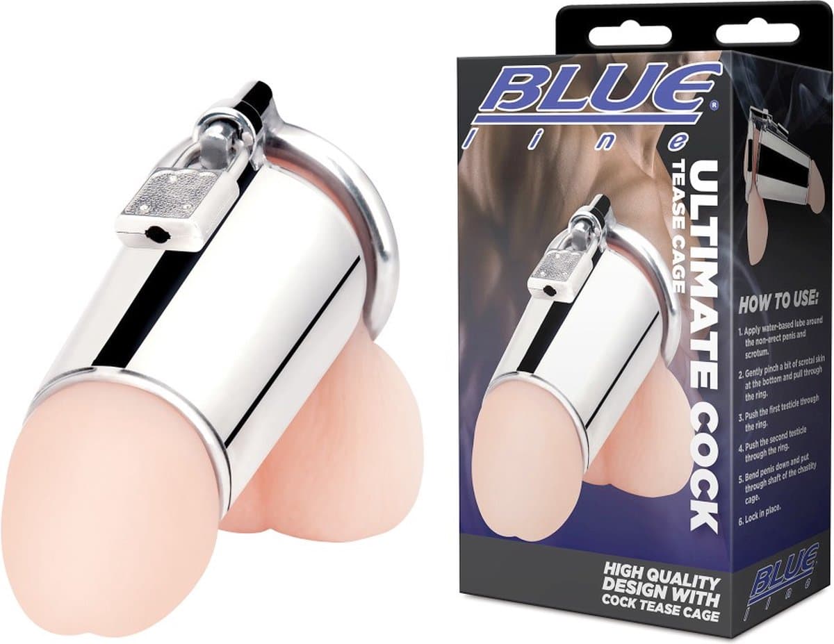 Blueline - Ultimate Cock Tease Cage Kuisheidskooi - Zilverkleurig — afbeelding 1