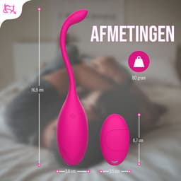 Toys Hub® Vibrerend Ei met Afstandsbediening - Incl. EBOOK - Met Opbergzakje - 10 Vibraties – Waterproof - Vibrator - Vibrators voor Vrouwen & Koppels - Sex Toys voor Vrouwen - Couples — thumbnail 5