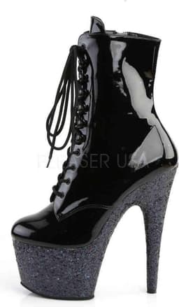 Pleaser - ADORE-1020G Plateau Laarzen, Paaldans schoenen - Paaldans schoenen - 36 Shoes - Zwart — thumbnail 3