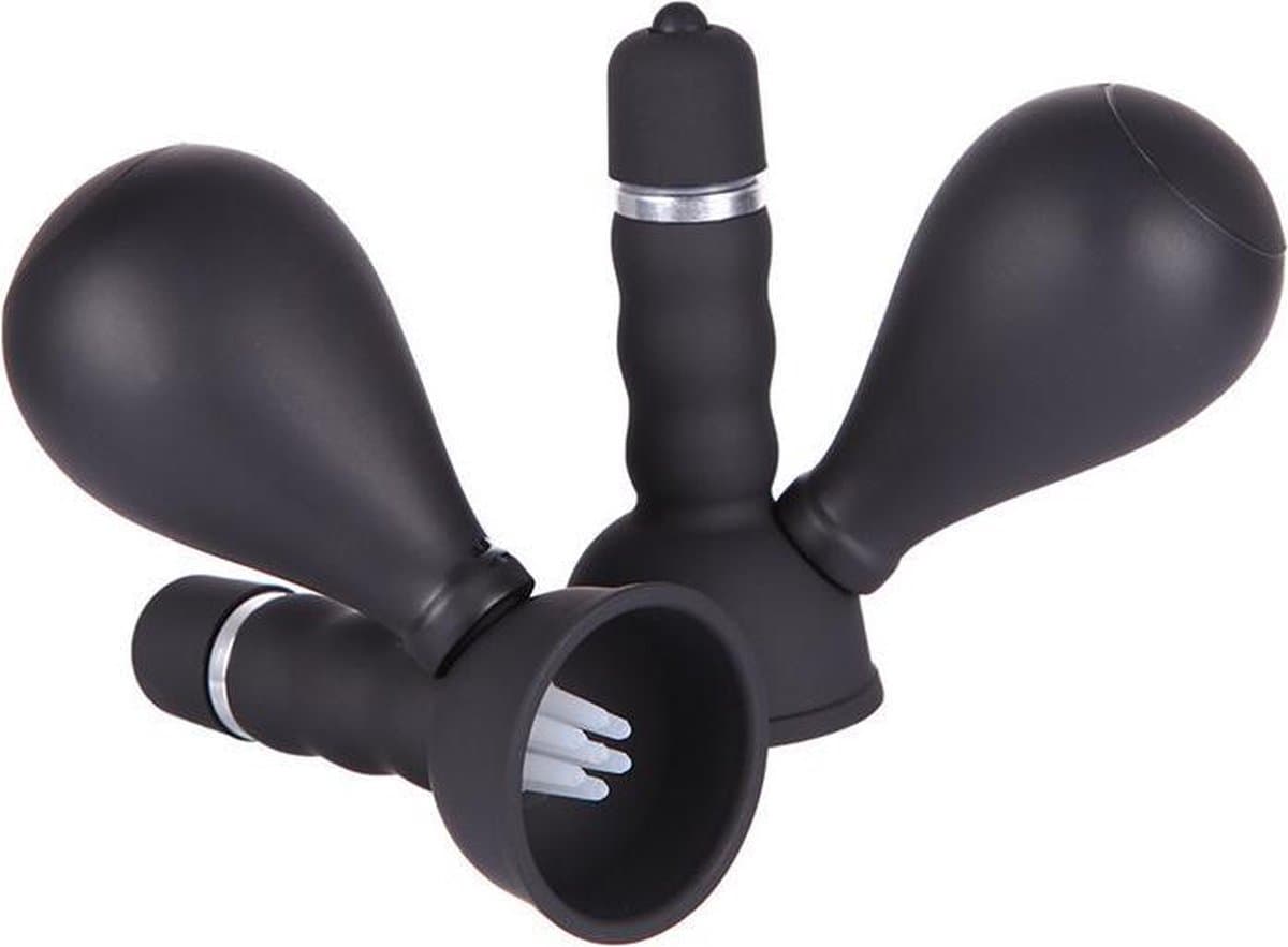 Eroticnoir - Luxe tepel Vibrator - Tepel speeltjes - Tepel klemmen - Mannen & Vrouwen - Set van 2 - Zwart — afbeelding 1