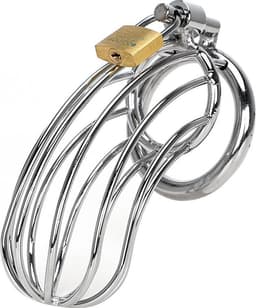 Quick Relief - Chastity Cage No-Relief™ - Kuisheidskooi - Metaal - Kuisheidskooi voor Mannen - Staal - Chastity cage - Deluxe Sissy - Cock Cage - Zilver — thumbnail 1