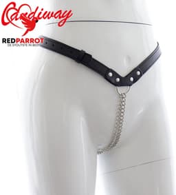 Erotische string - ketting en leder - Mannen en vrouwen - BDSM — thumbnail 1