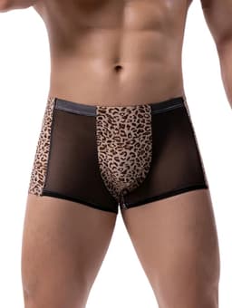 LekkerStout Luipaard Boxershort - Mesh - Bruin - Sexy Herenlingerie | L | ( LS271 ) — thumbnail 2
