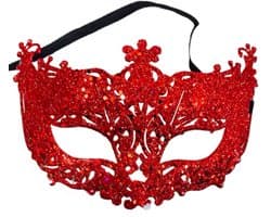 Scoby - Venetiaans Masker - Oogmasker - Gemaskerd Bal - Sensueel - Erotisch Masker - Verkleedpartij - Rood - One Size